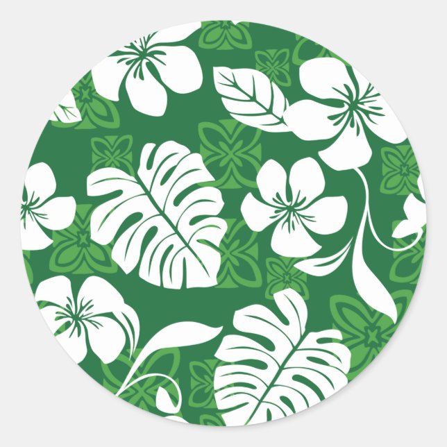 ALOHA FRIDAY (GREEN) CLASSIC ROUND STICKER (Front)