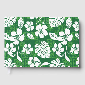 ALOHA FRIDAY PATTERN IN BLACK AND GREEN GUEST BOOK
