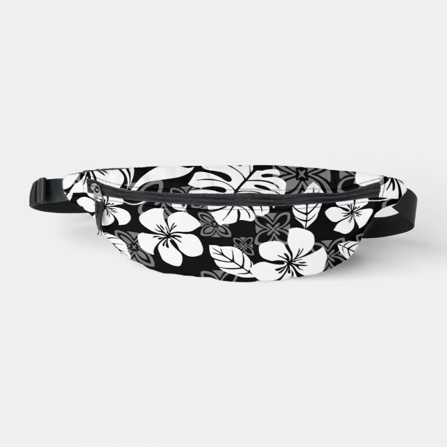 ALOHA FRIDAY PATTERN IN BLACK BUM BAGS (Front)