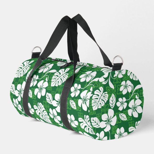 ALOHA FRIDAY PATTERN IN GREEN DUFFLE BAG (Left Corner)