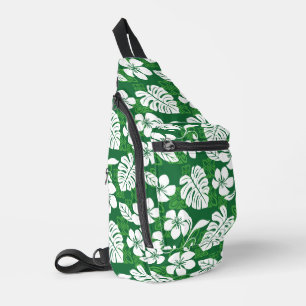 ALOHA FRIDAY PATTERN IN GREEN SLING BAG