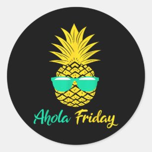 Aloha Friday Pineapple Summer Fruit Pineapple Classic Round Sticker