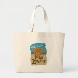 Aloha from Luau Lonnies Fun Cartoon Tiki Look Large Tote Bag