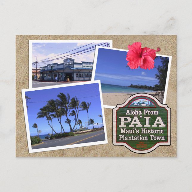 Aloha from Pa'ia Postcard (Front)
