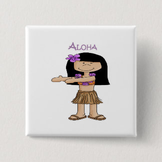 Aloha Girl 15 Cm Square Badge