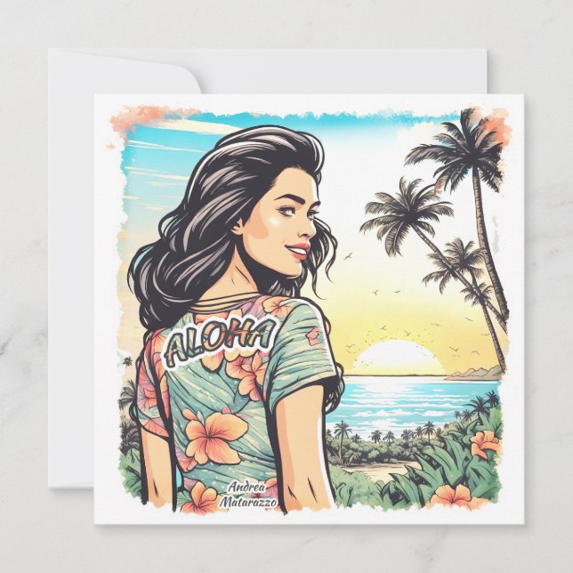 Aloha Girl Flat Card (Front)