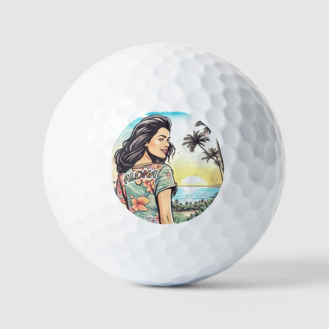 Aloha Girl Golf Balls (Front)
