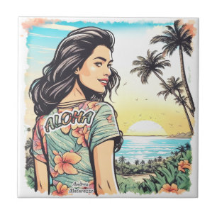Aloha Girl Tile