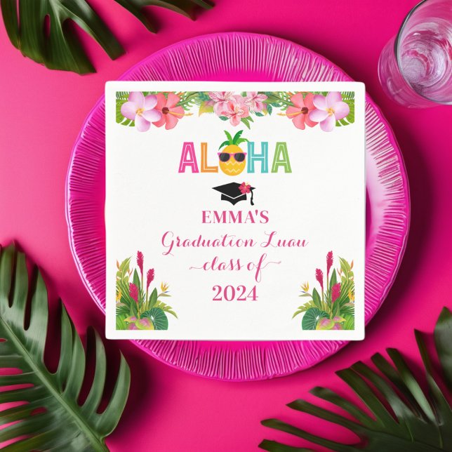 Aloha Graduation Luau Class Of 2024 Napkin (Creator Uploaded)