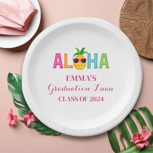 Aloha Graduation Luau Class Of 2024 Paper Plate (Creator Uploaded)