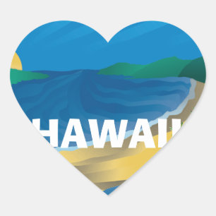 Aloha Hanauma Bay Hawaii Heart Sticker