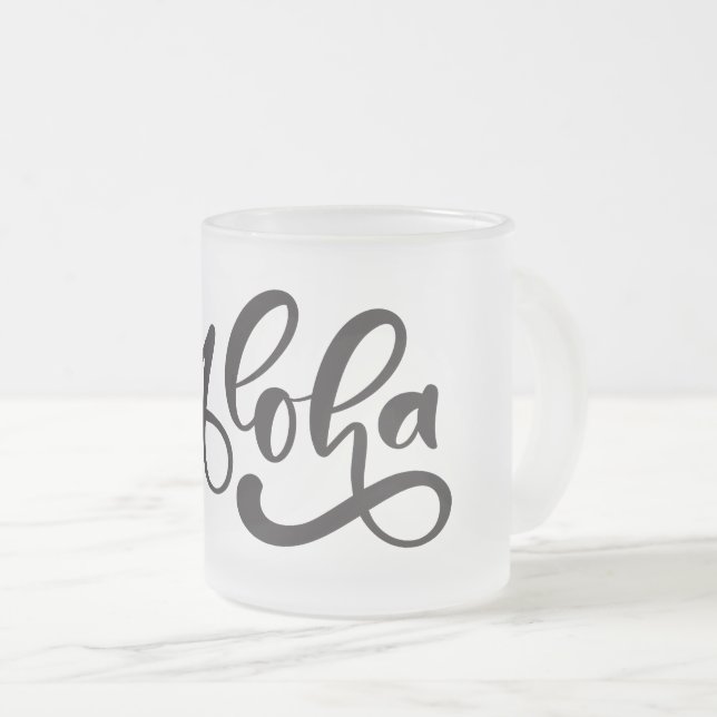Aloha hand written Mug  (Front Right)