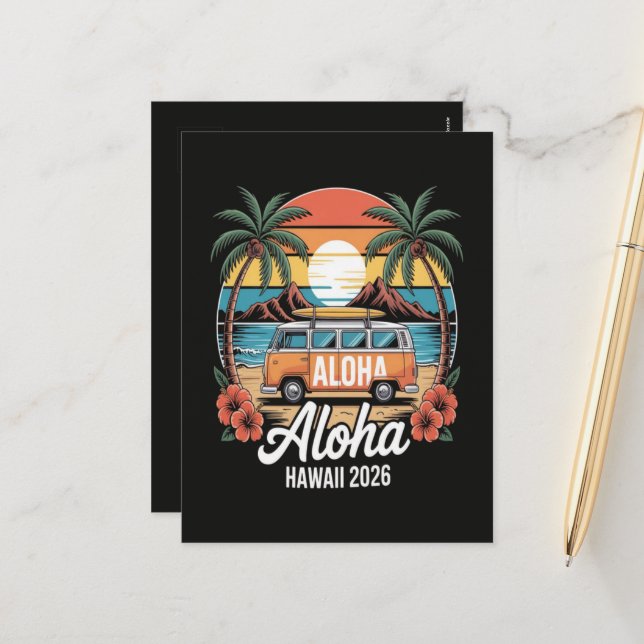 Aloha Hawaii 2026 Holiday Postcard (Front/Back In Situ)
