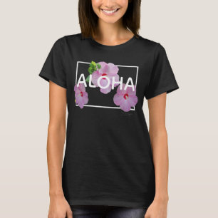Aloha Hawaii 3 Pink Hibiscus Tropical Floral T-Shirt