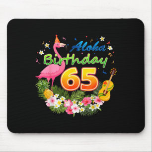 Aloha Hawaii 65 Year Old Birthday Awesome Flamingo Mouse Mat
