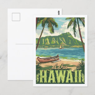 Aloha Hawaii America Vintage Famous Travel Place Postcard