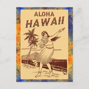 Aloha Hawaii !  Announcement Postcard