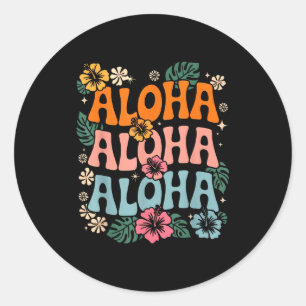 Aloha hawaii beach hawaiian island flower luau classic round sticker