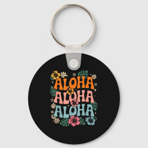 Aloha hawaii beach hawaiian island flower luau key ring
