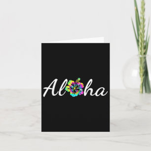 Aloha Hawaii Beach Hawaiian Island Tie Dye Surfboa Card