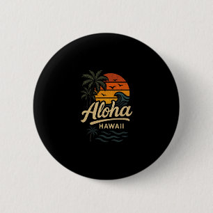 Aloha Hawaii Beach Summer Surfing 70s Retro 6 Cm Round Badge