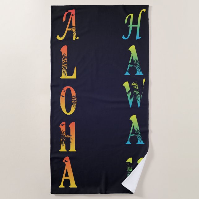 Aloha Hawaii Beach Towel (Front)