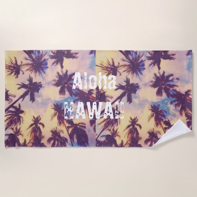 Aloha Hawaii  Beach Towel (Front)