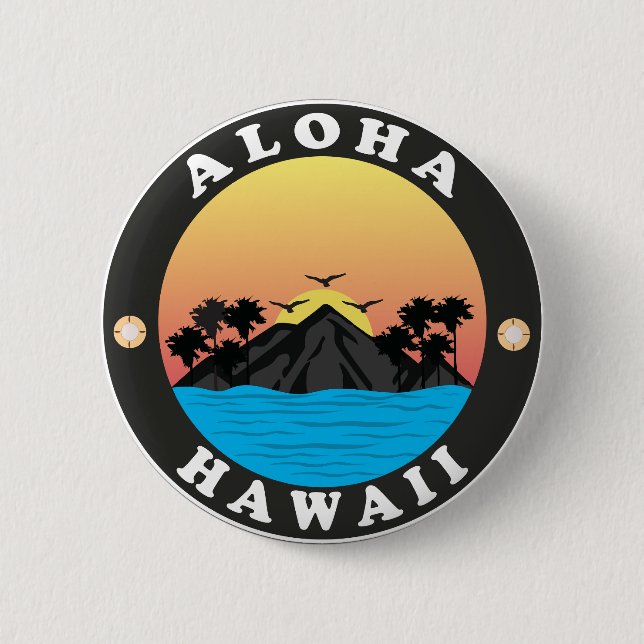 Aloha Hawaii Beach Vintage 6 Cm Round Badge (Front)