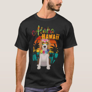 Aloha Hawaii Beagles Dog  Wearing Sunglasses Summe T-Shirt