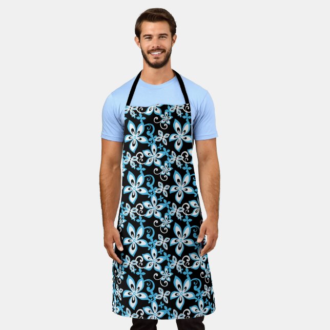 ALOHA HAWAII (BLACK/BLUE) APRON (Worn)