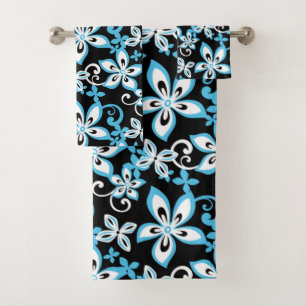 ALOHA HAWAII (BLACK/BLUE) BATH TOWEL SET