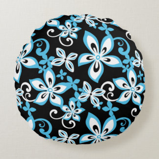 ALOHA HAWAII (BLACK/BLUE) ROUND CUSHION