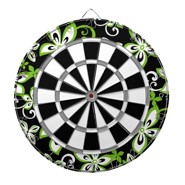 ALOHA HAWAII (BLACK/LIME) DARTBOARD (Front)