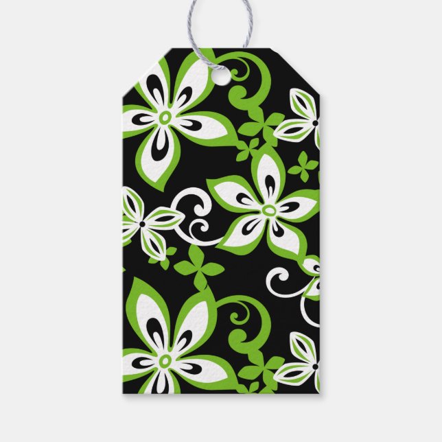 ALOHA HAWAII (BLACK/LIME) GIFT TAGS (Front)