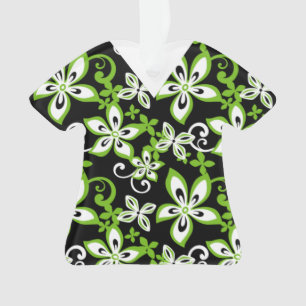 ALOHA HAWAII (BLACK/LIME) Scrubs Ornament