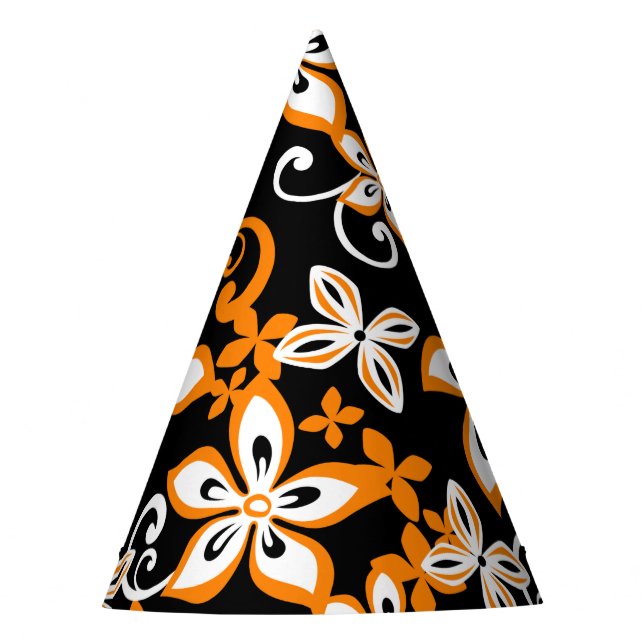 ALOHA HAWAII (BLACK/ORANGE) PARTY HAT (Front)