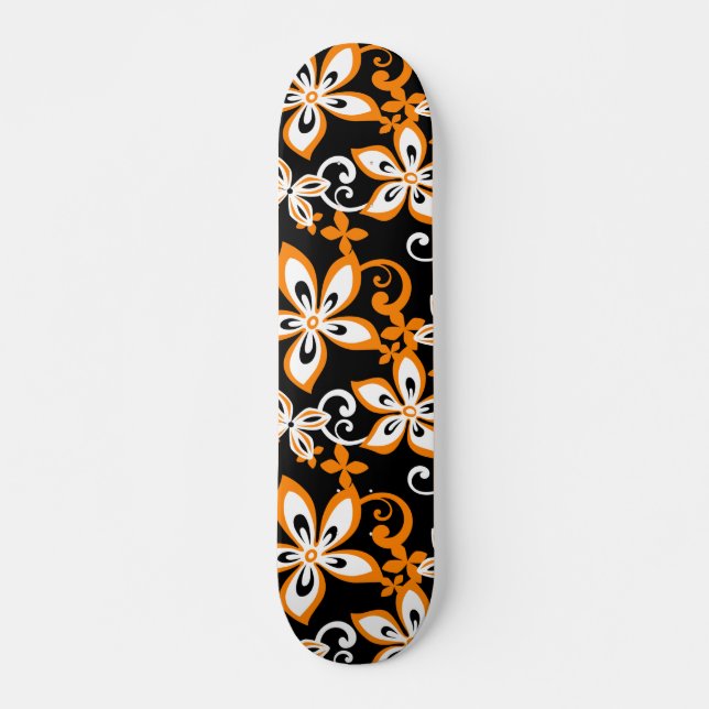 ALOHA HAWAII (BLACK/ORANGE) SKATEBOARD (Front)