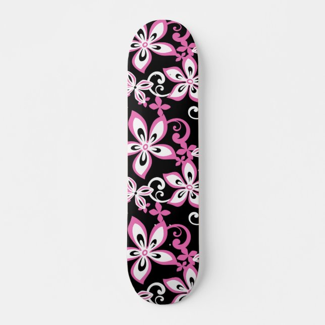 ALOHA HAWAII (BLACK/PINK) SKATEBOARD (Front)