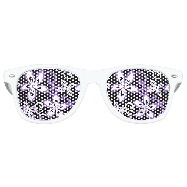 ALOHA HAWAII (BLACK/PURPLE) RETRO SUNGLASSES (Front)
