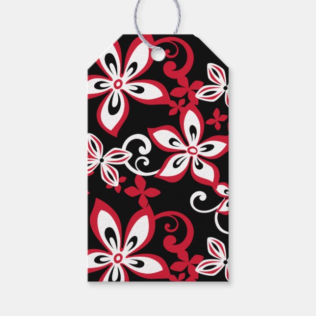 ALOHA HAWAII (BLACK/RED) GIFT TAGS (Front)