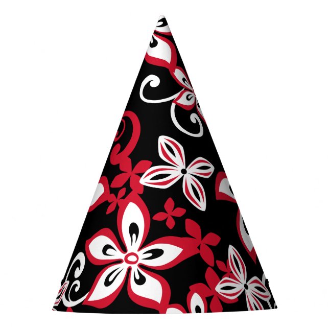 ALOHA HAWAII (BLACK/RED) PARTY HAT (Front)