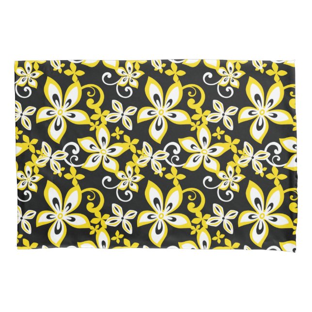 ALOHA HAWAII (BLACK/YELLOW) PILLOWCASE (Front-Left)