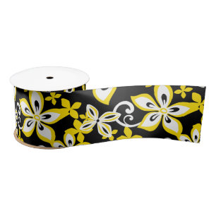 ALOHA HAWAII (BLACK/YELLOW) SATIN RIBBON