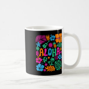 Aloha Hawaii Boho Retro Shaka Hibiscus Vacation Tr Coffee Mug