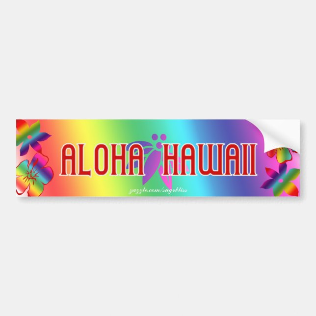Aloha Hawaii Bumper Sticker (Front)