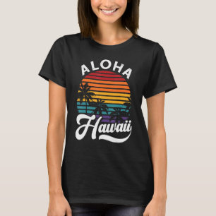Aloha Hawaii Design Retro Vintage Sunset Pul Hoodi T-Shirt