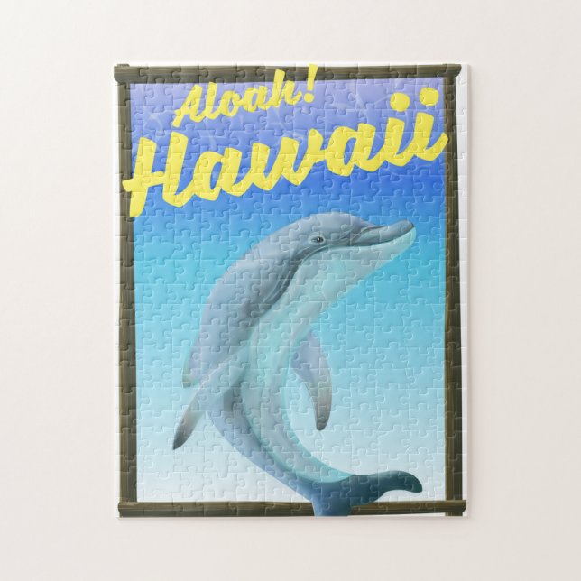 Aloha! Hawaii! Dolphin travel poster Jigsaw Puzzle (Vertical)