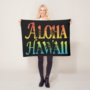Aloha Hawaii Fleece Blanket