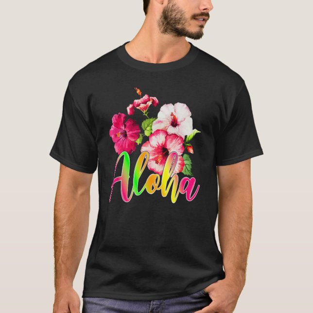 Aloha Hawaii Flower Summer Family Vacation hibiscu T-Shirt (Front)