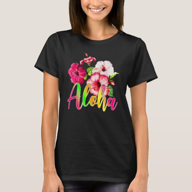 Aloha Hawaii Flower Summer Family Vacation hibiscu T-Shirt (Front)